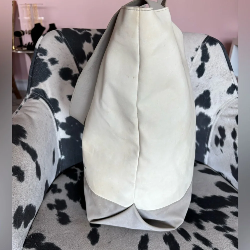 CHANEL Sports Line Cream & Gray Zip Top Tote